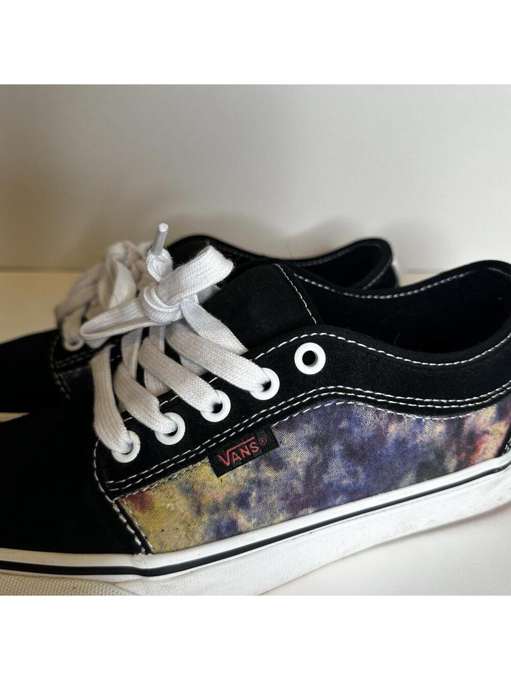 Vans Tye Dye Shoe Men 6.5 Black 721356 Low Popcush Padded Comfortable NICE